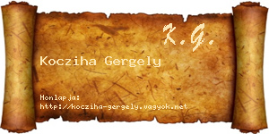 Kocziha Gergely névjegykártya